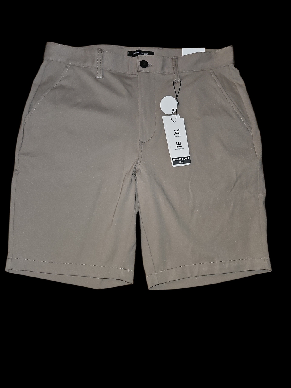 Kenneth Cole Men’s Khaki Flat-Front Shorts